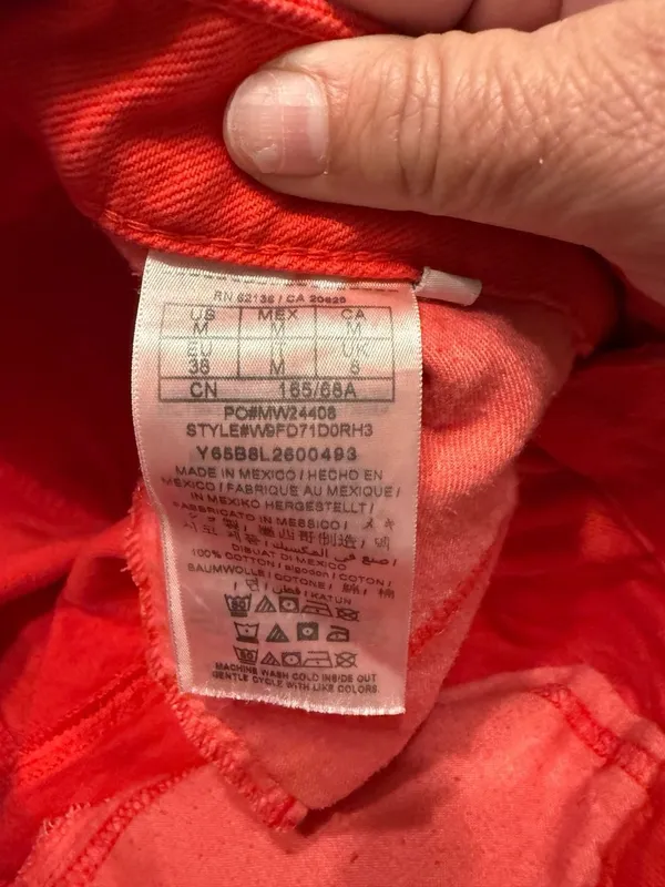 GUESS Red Denim Mini Skirt with Raw Hem size medium y2k festival - Image 3