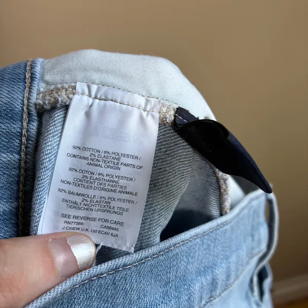 Madewell 9" high rise skinny crop 32 light wash blue jeans women's button detail - Image 7