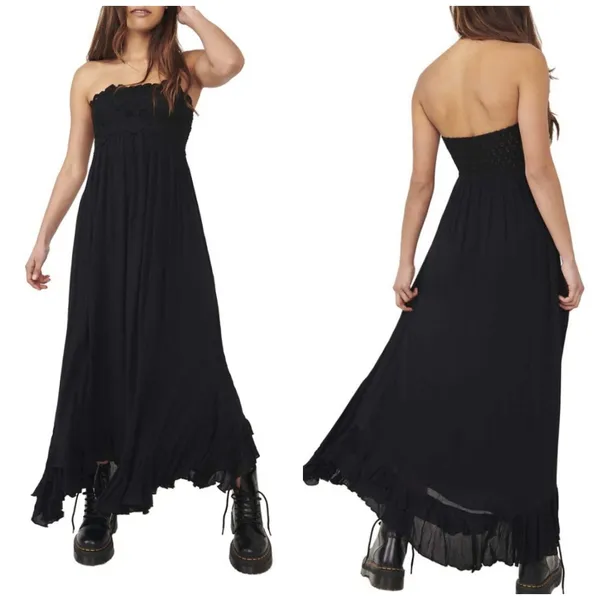 FREE PEOPLEAdella Corset Maxi Dress In Black Size S - Image 3