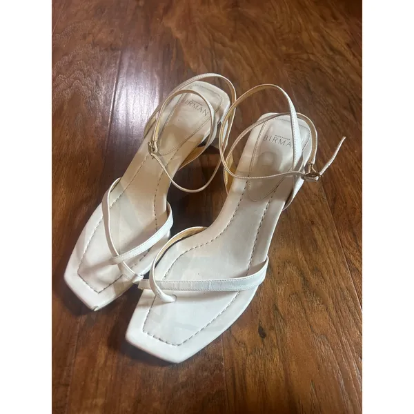 ALEXANDRE BIRMAN *IMPERFECT* Nelly Square Toe Sandal in White Shoes Size 39 9 - Image 2