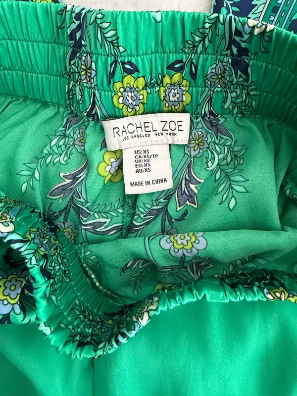 Rachel Zoe Green Floral Wide Leg Pants - Image 3