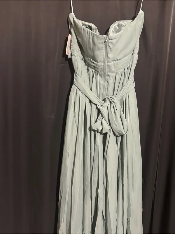 Birdy Grey Sleeveless Light Sage Chiffon Maxi Dress Elegant Women's Evening Gown - Image 7