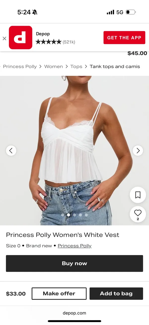 Princess Polly Top White - Image 4