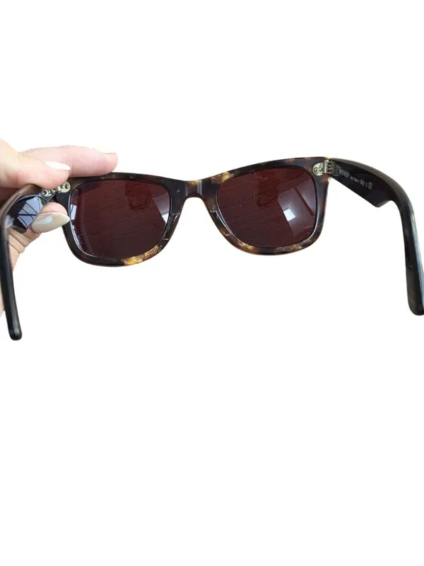 Ray-Ban Wayfarer RB2140 Sunglasses Tortoise Frame Red Lenses Italy Handmade - Image 10