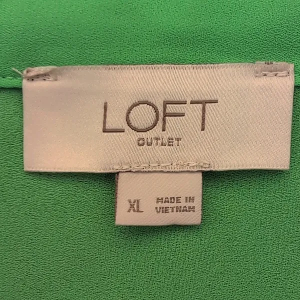 Loft Sleeveless V-Neck Blouse | Loft Sleeveless Collared Shirt | Green Loft Top - Image 8