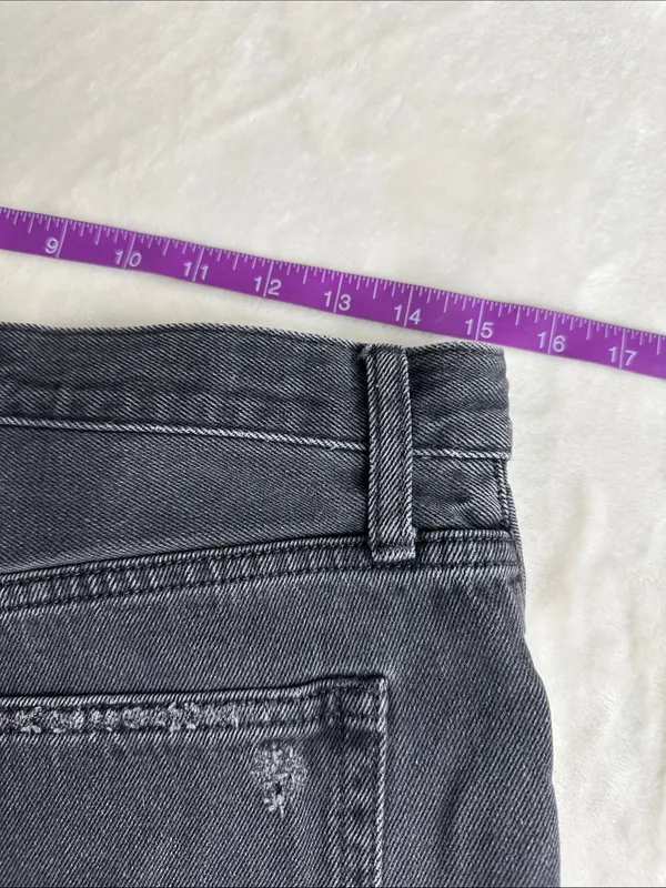 We the Free Washed Black Denim Frayed Hem Shorts - Image 8