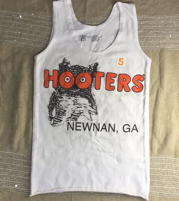B24 #5 Hooters Girl Worn Uniform Tank/Shorts from Newnan Georgia Size XXS - Image 3