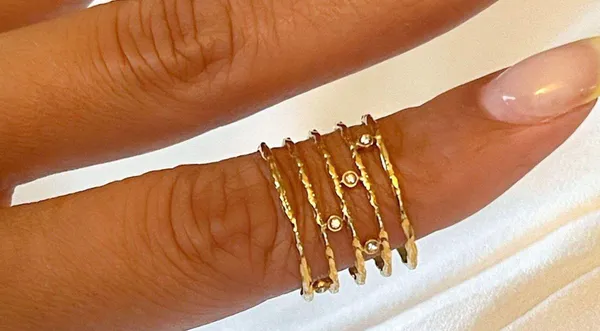 Adjustable Wide Layered Open Gold Ring - Image 4