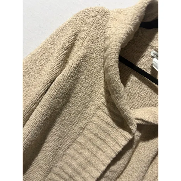 Cambridge Dry Goods Womens Cozy Knit Shawl Collar Cardigan Sweater Tan‎ Size M - Image 4