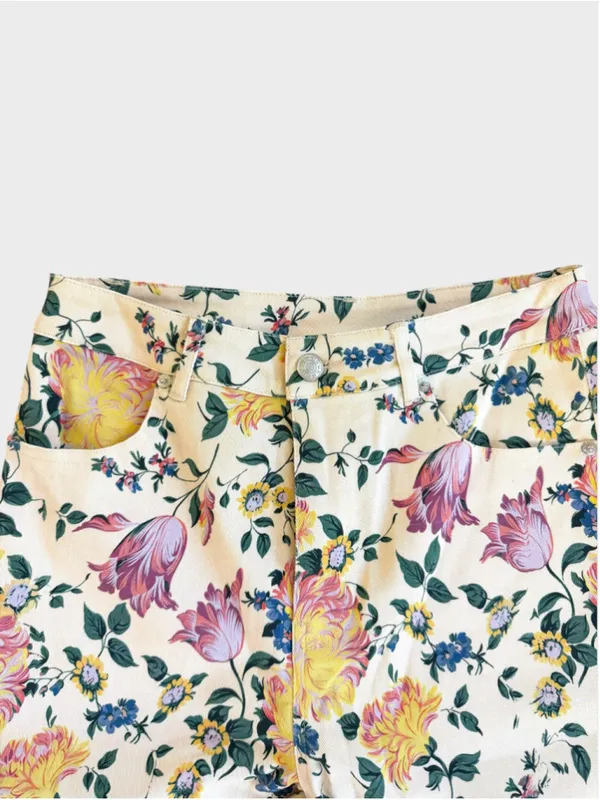 Entro Floral Print Wide Leg Pants Size S - Image 5
