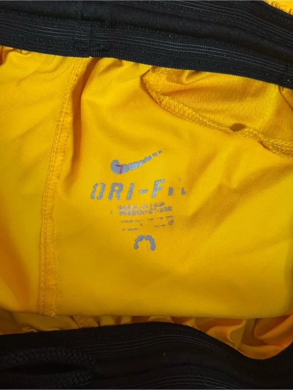 Nike Men’s Bright Yellow Athletic Shorts with White Trim - Image 3