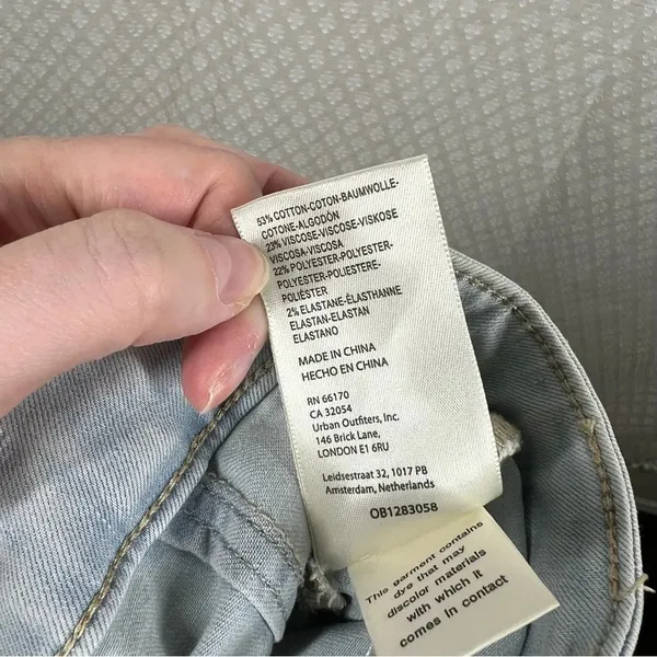 Free People We The Free Women Jeans Sz‎ 30 Light Wash Youthquake Crop Wide Flare - Image 10