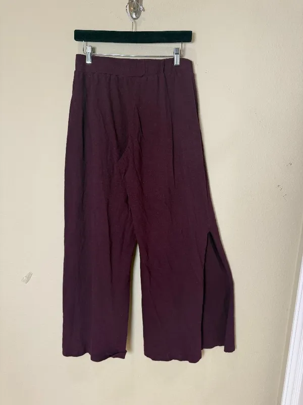 Urban Outfitters UO Jesse Split Wide Leg Pant Burgundy Maroon Size large - Image 3