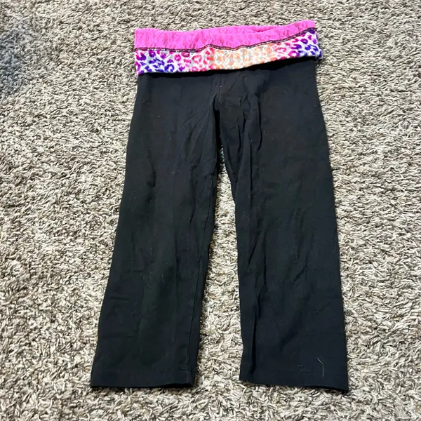 Vintage y2k Victoria secret lace fold over band yoga pants. Size medium - Image 2