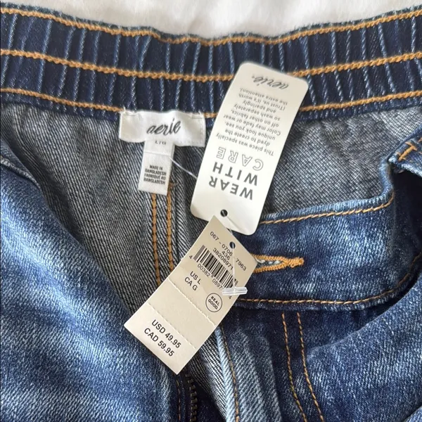 Aerie Distressed Blue Jean Shorts - Image 2