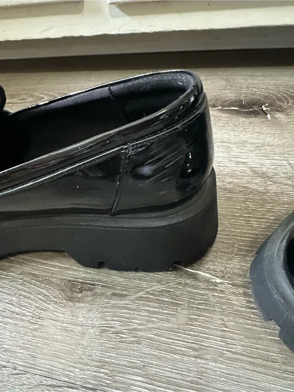 ZARA Women’s Black Patent Leather Chunky Loafers – Size US 9 / EU 40 - Image 8