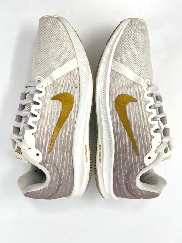 Nike Downshifter 8 Running Shoes Beige Taupe Metallic Gold Mesh Size 7.5 - Image 3