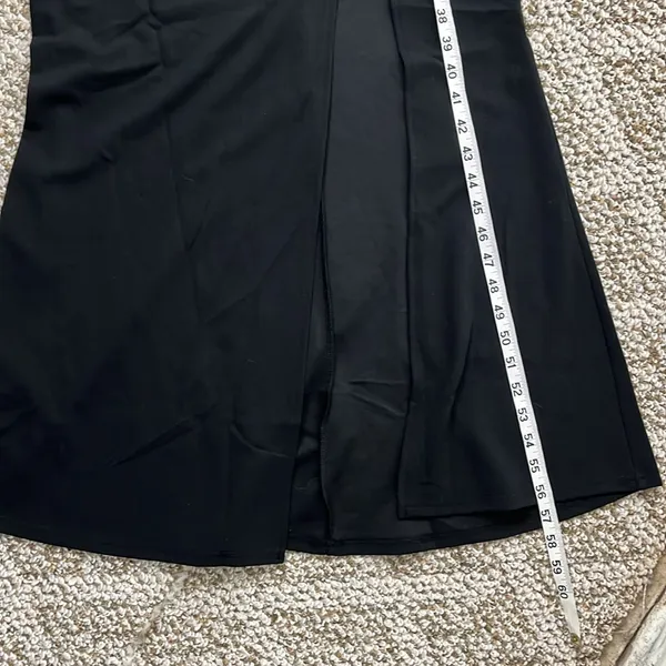 Black V-Neck Sleeveless Maxi Dress with Side Slit - Image 15