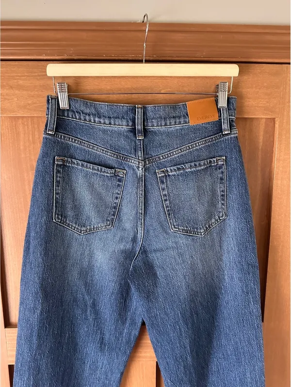 Evereve Ever Vintage Barrel Jeans Bowed Leg High Rise Dark Blue Women’s size 28 - Image 12
