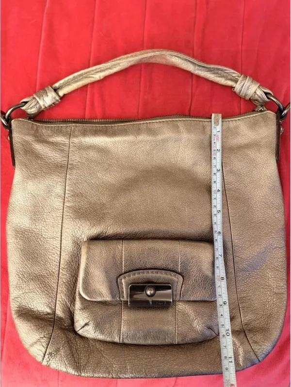 Vintage Coach Kristin Metallic Leather Hobo Bag 2010 - Image 7