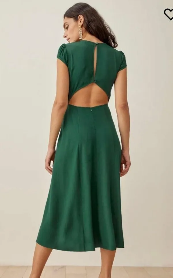 Reformation the Gavin dress in emerald size 4 - Image 10