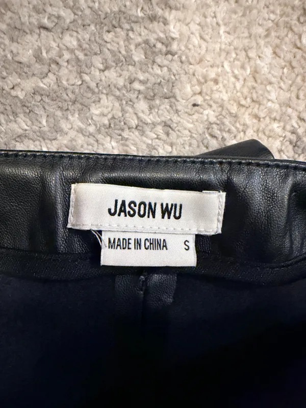 Jason Wu Black Faux Leather Mini Skort - Image 7