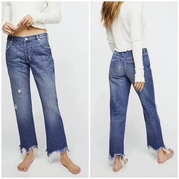 We the‎ Free The Maggie Mid Rise Straight Leg Jeans Size 24 Baggy Boyfriend Fit - Image 3