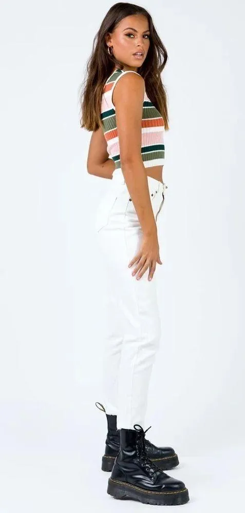NWT Princess Polly Zaiden Straight Leg Jeans White Denim - Image 5