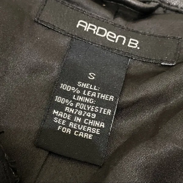 Arden B Black 100% Genuine Leather Moto Jacket S - Image 12