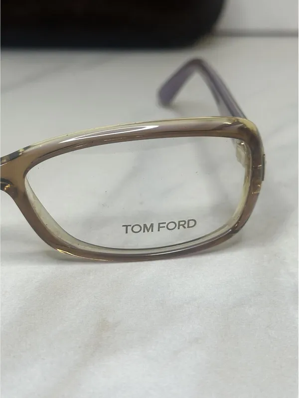 Tom Ford Women's brown lilac rectangular eyeglasses 54-16-135 w/ hard case - Image 2