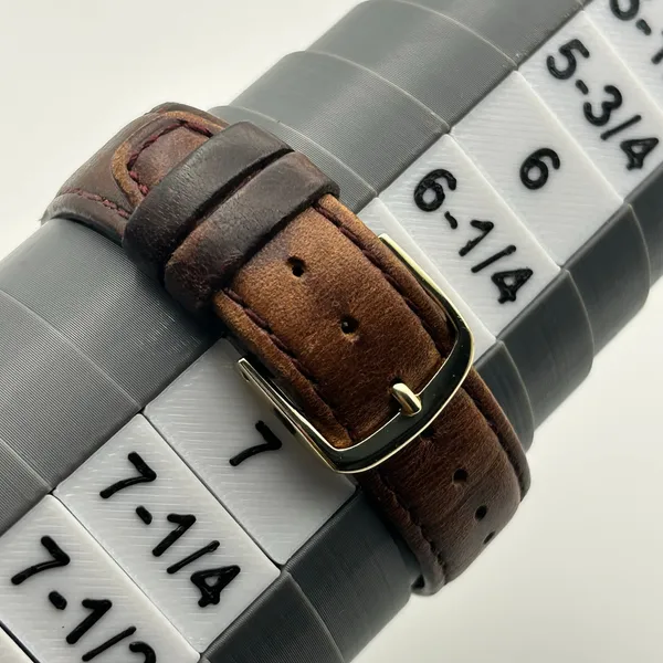 Vintage Structure Textured White Dial Brown Leather Strap Watch Working - Image 8