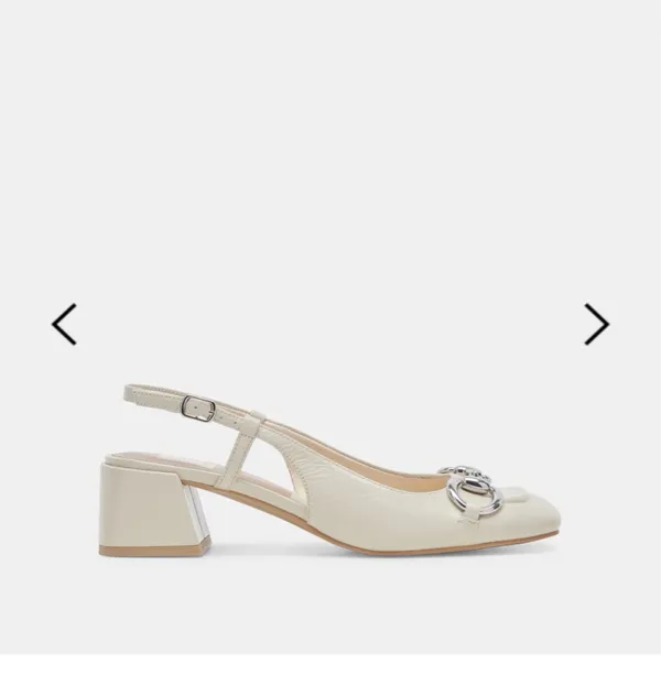 DV by Dolce Vita Melli Heels Ivory Crinkle Patent - Image 2