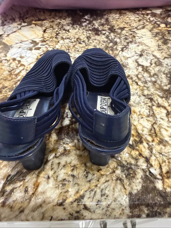 Women’s Navy Woven Slip-On Shoes - Image 10