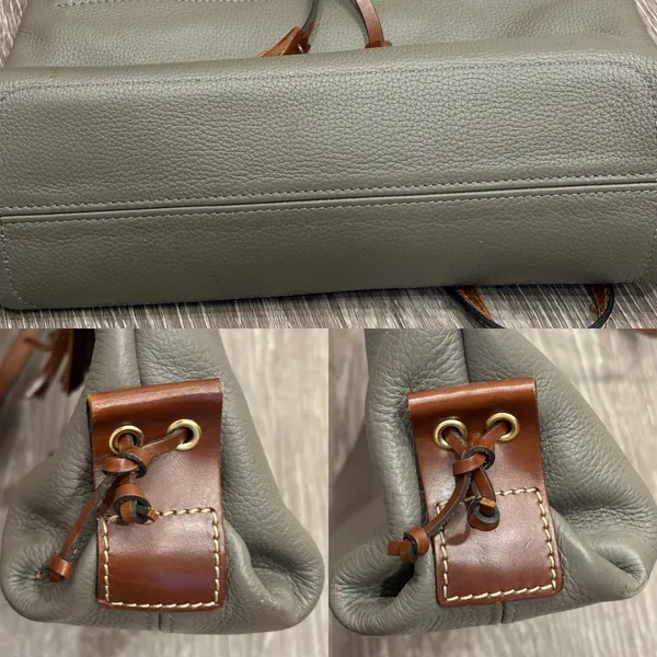 Dooney & Bourke Pebble Grain Tassel Tote‎ Elephant Gray Leather Satchel Preppy - Image 8