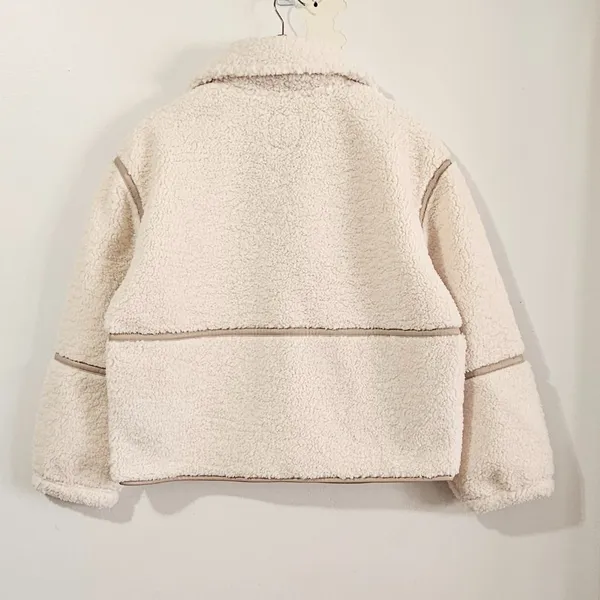 Abercrombie & Fitch Sherpa Fleece Mockneck Full Zip Jacket - Ivory - Size S -NWT - Image 5