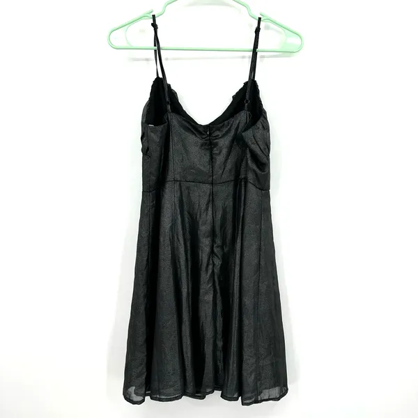 Lulus size medium sleeveless mini dress‎ hidden rear zip lined sparkly dark gray - Image 2