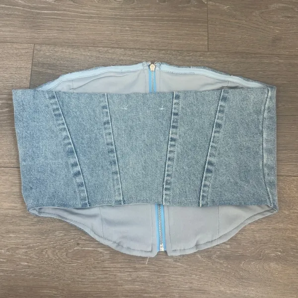 Sorella Denim‎ Zip Up Corset Size Small Chic Blogger Fav - Image 6