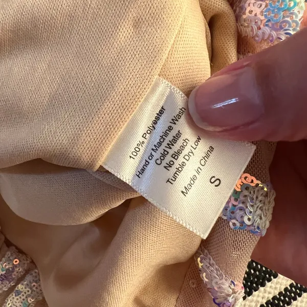 Lucy in the Sky Starstruck Strappy Dress in Nude Iridescence size small - Image 6