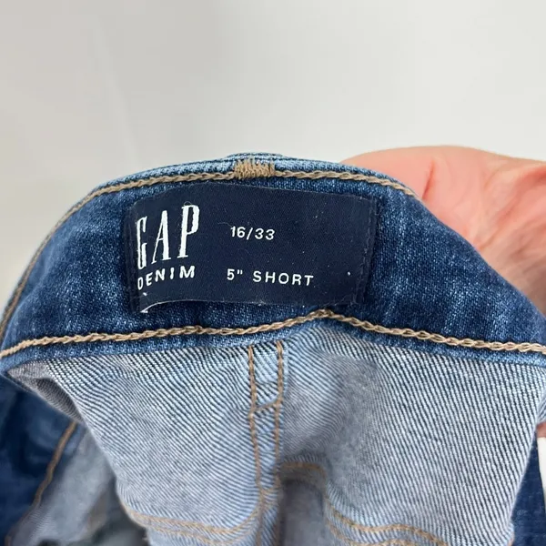 Gap Size 16/33 Blue 5" Denim Jean Shorts - Image 5