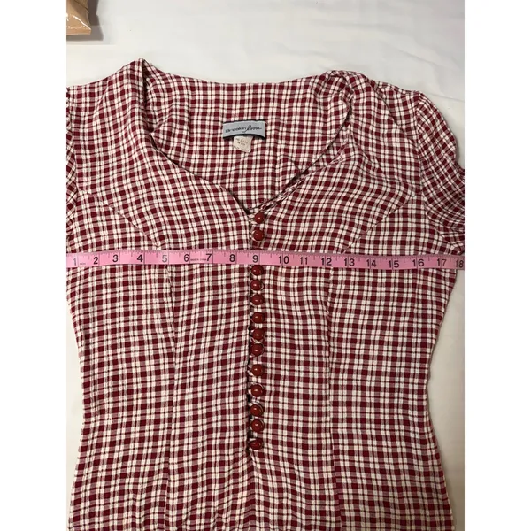 Vintage Gingham Maxi Dress Cottagecore Plaid Prairie Western Boho‎ Size 11/12 - Image 6