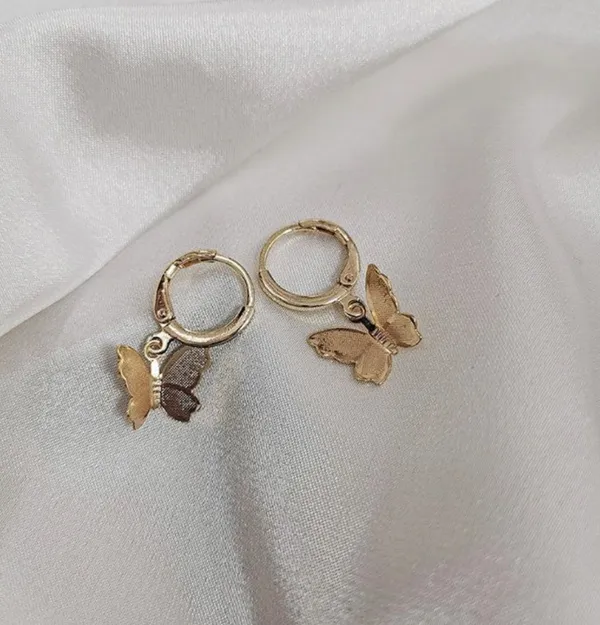 Free People 14k Gold Butterfly Earrings - Image 2