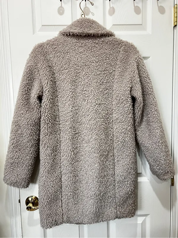 American Eagle Teddy Bear Sherpa Coat Lavender Marshmallow Size XXS Jacket Lined - Image 5