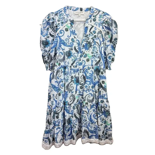 HALE BOB Roxie Dress Blue Floral Pockets SMALL - Image 5