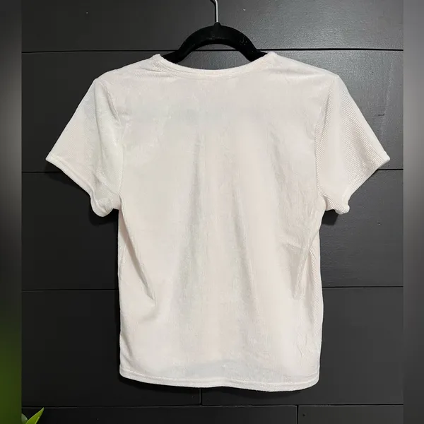 JUICY COUTURE Sparkle Gem Short Sleeve Ribbed Y2K Baby Tee Women’s Sz L EUC - Image 3
