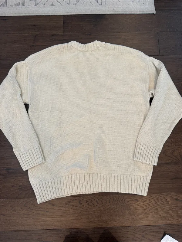 GAP Cream Crewneck Sweater Size Small Tall - C1-3650 - Image 7