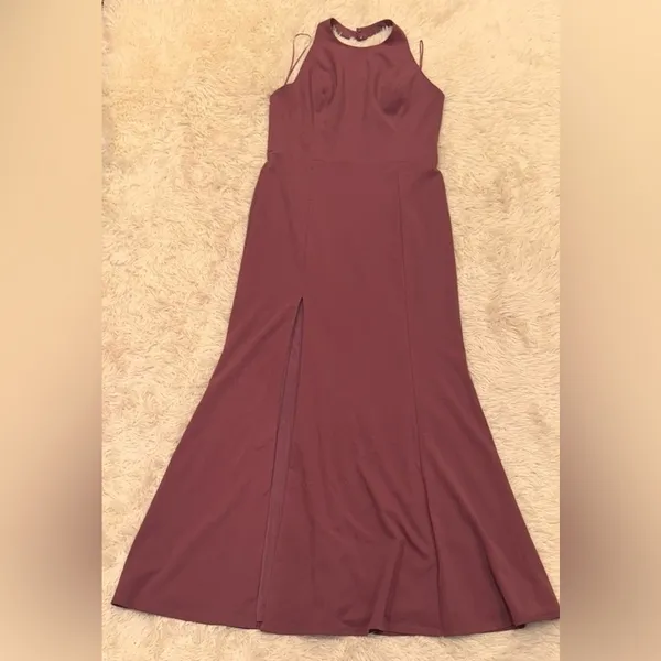 NWOT Dress The Population Paige Halter Neck Mermaid Orchid Purple Gown Sz XL - Image 4