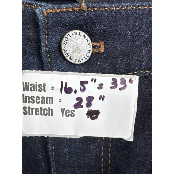 Ann Taylor The Skinny Modern‎ Fit Jeans Dark Indigo Blue Stretch Size 10 70268 - Image 3