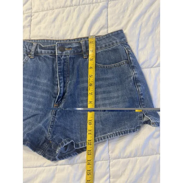 Forever 21 Women's Denim Shorts High-rise side slit micro Y2k 90s Grunge Indie - Image 5