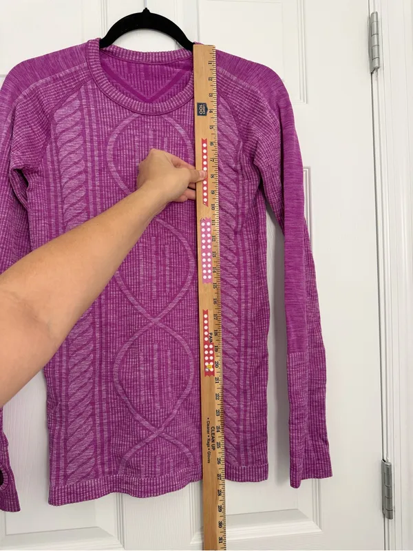 Lululemon Restless Pullover Purple Size 8 Cable Knit - Image 4
