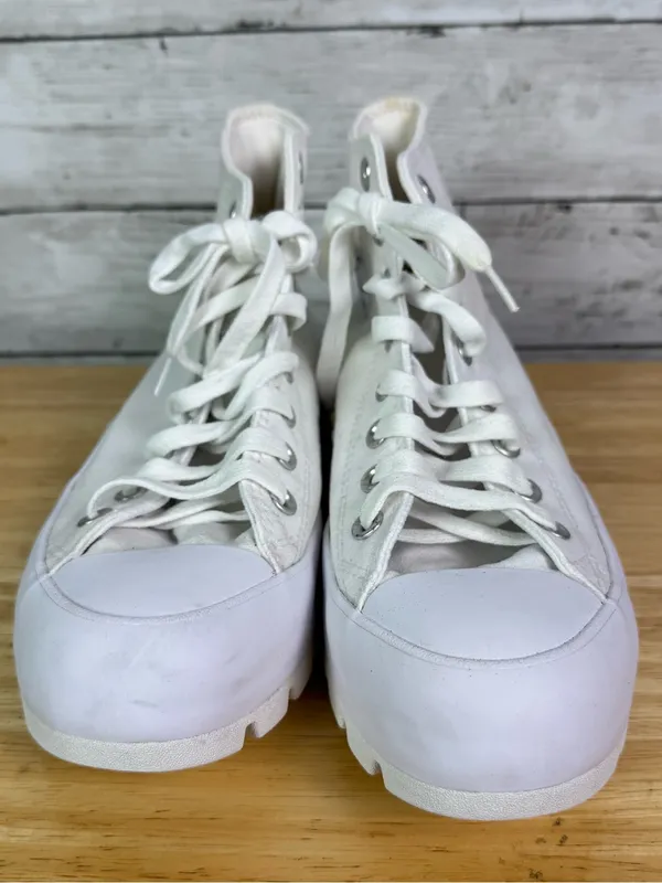 Converse Chuck Taylor All Star Lug Sole Platform Hi Cut White Canvas Sneakers - Image 2